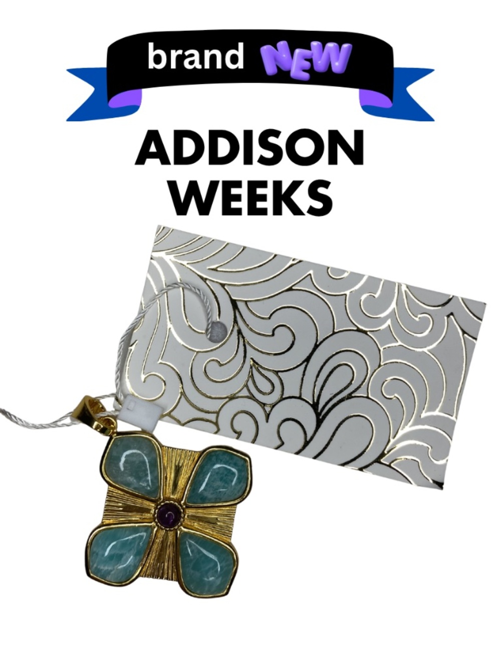 Addison Weeks Sydney Pendant - Amazonite + Amethyst New w/tags